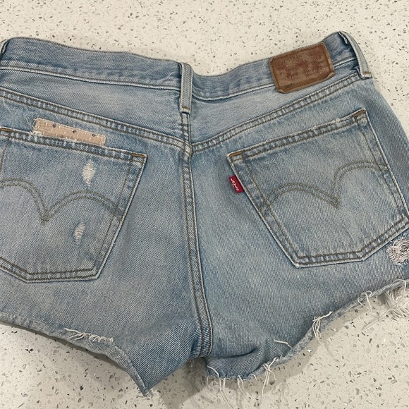 Levi's '501' Patchwork Denim Shorts size 29 - Picture 8 of 10